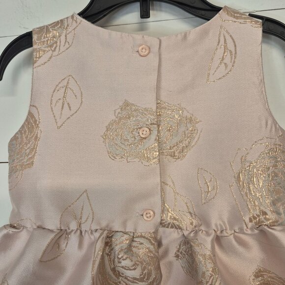 The Childrens Place Metallic Rose Gold Floral Sleeveless   Dress - Picture 6 of 6